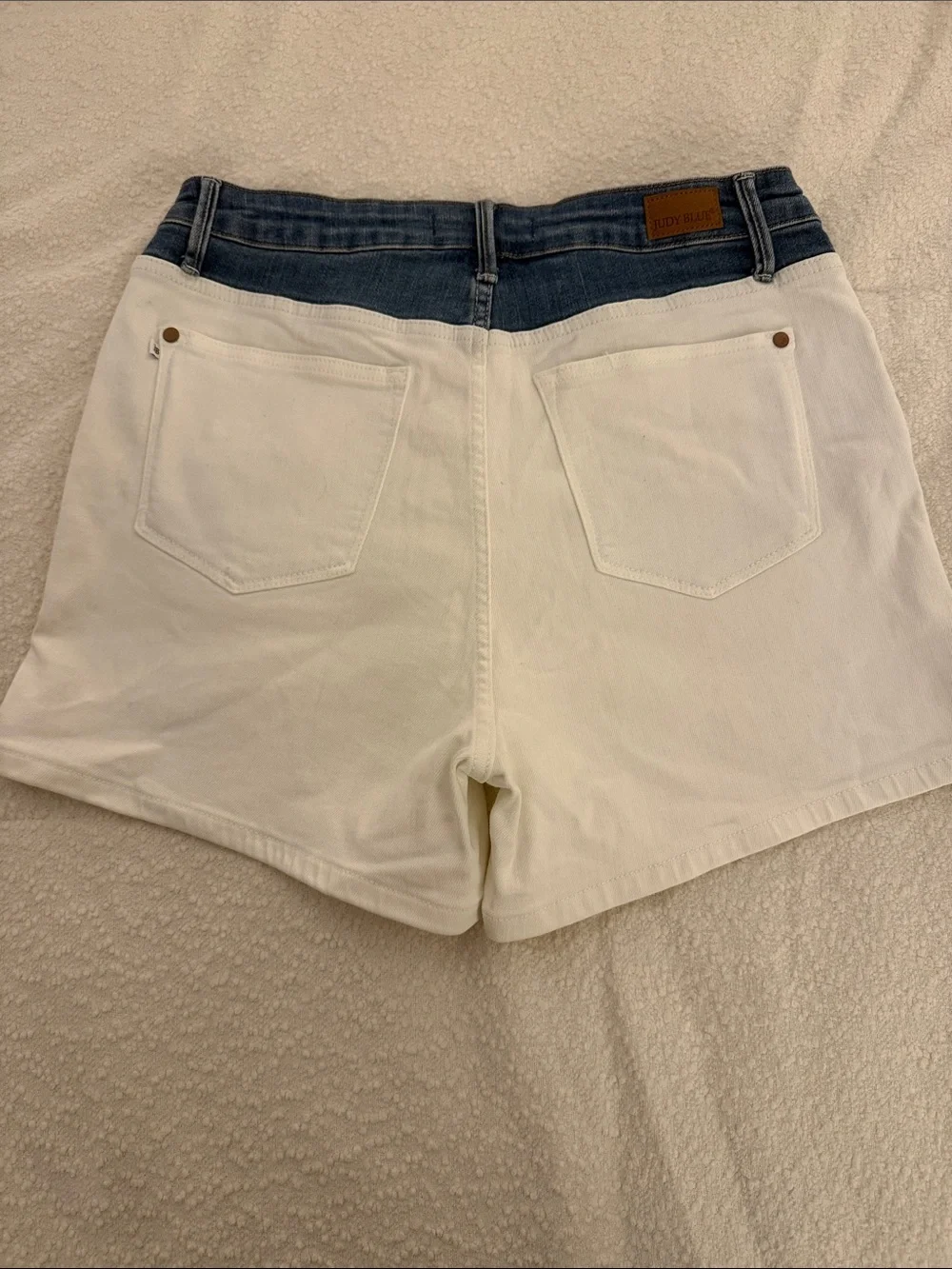 Judy Blue white and denim shorts